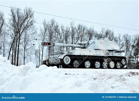 Military Tanks Transported On Platforms By Rail Stock Photo Image Of Fighting Drills 141082292