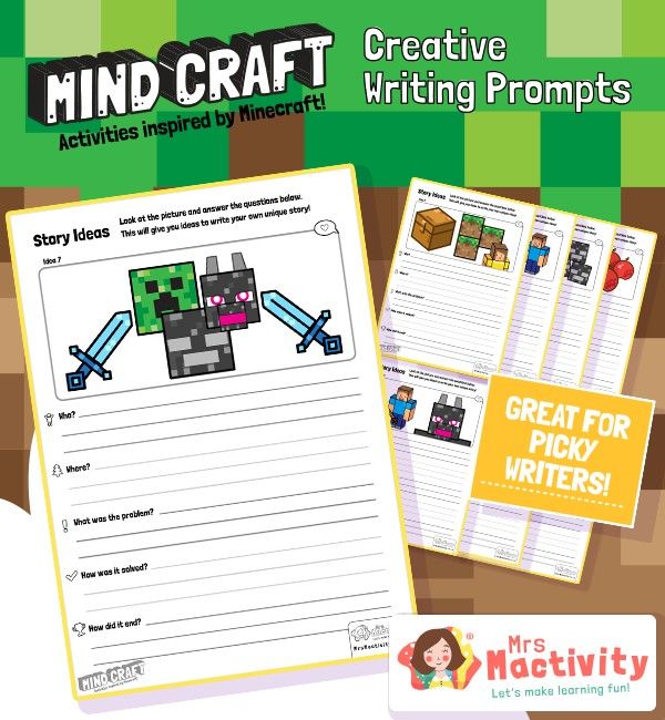 Mind Craft Creative Writing Prompts Minecraft Resources Ks1 Ks2