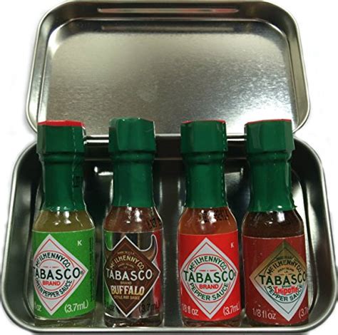 Mini Tabasco Gift Tin Four Miniature 1 8Th Ounce Bottles Of Tabasco Pepper Sauce All Packaged