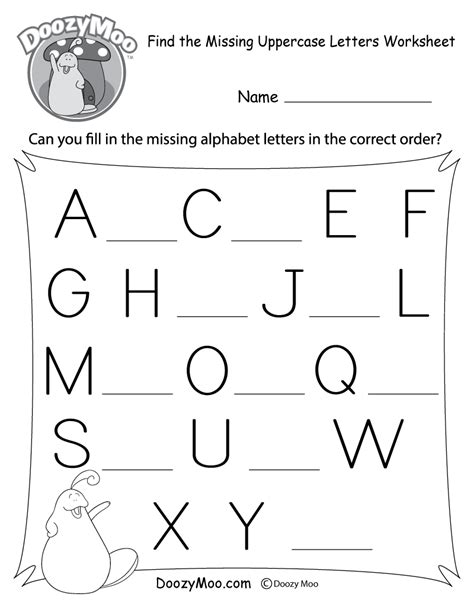 Missing Letters Worksheets Pdf Free