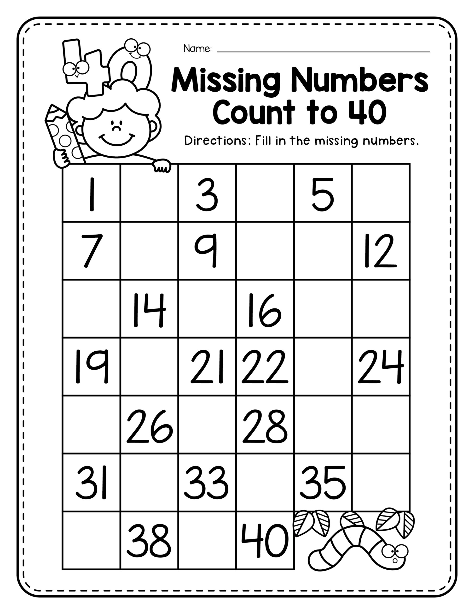 Missing Number Worksheets 1 100 Worksheet24