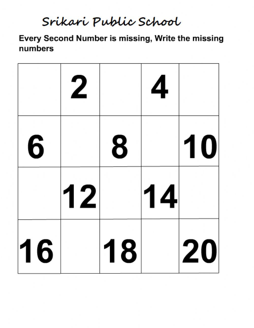 Find Missing Numbers 1-20 with Fun Worksheets