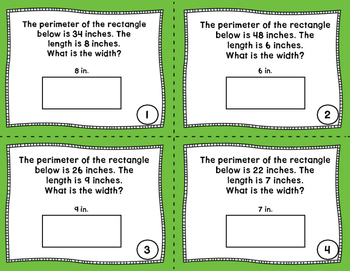 Missing Sides Perimeter Task Cards By Samantha Daughtry Tpt