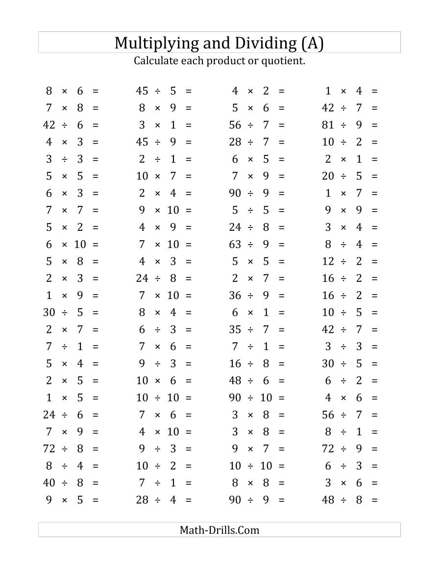 Mixed Multiplication And Division 3 Digits Worksheets K5 Learning