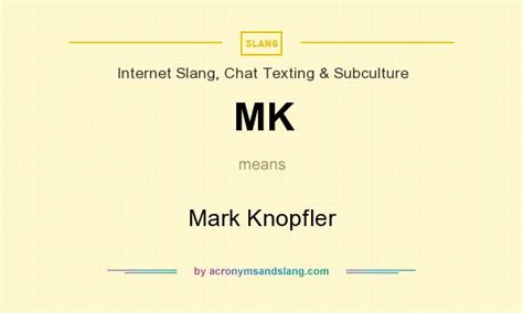 Mk Mark Knopfler In Internet Slang Chat Texting Subculture By Acronymsandslang Com