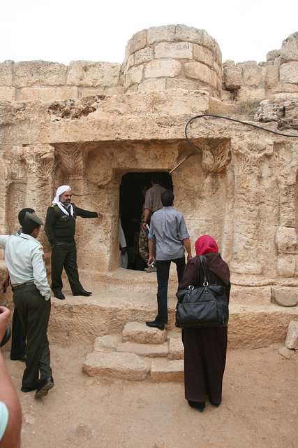 Mohammed Shaek Center Guides A Tour For Afghan Men Visiting The Cave Of The Seven Sleepers In