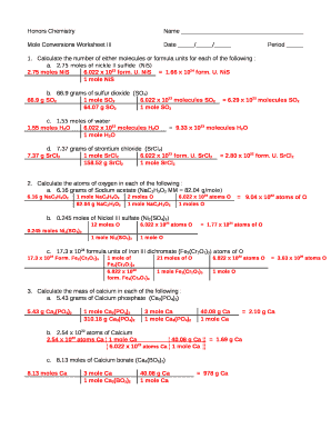 Mole Conversion Worksheet Pdf Blissinspire