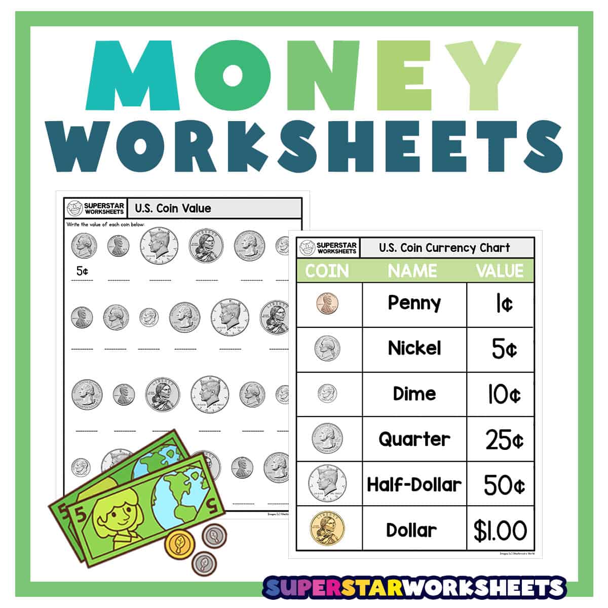 Money Worksheets Superstar Worksheets