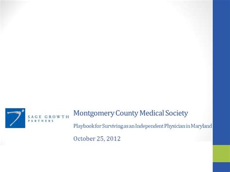 Montgomery County Medical Society Playbook For Surviving As An Independent Physician In Maryland