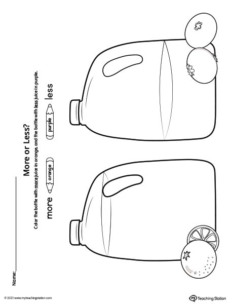 More Or Less Worksheet Myteachingstation Com