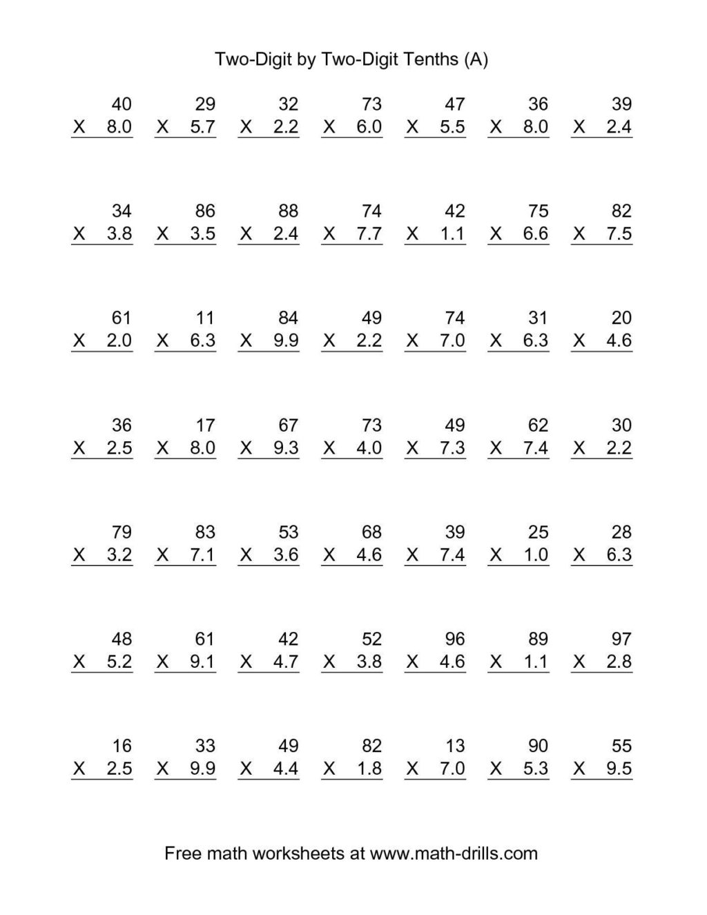 Multi Digit Multiplication Worksheets Pdf Printable Worksheets