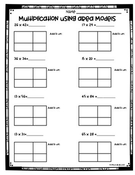 5 Fun Multiplication Area Model Worksheets for Kids