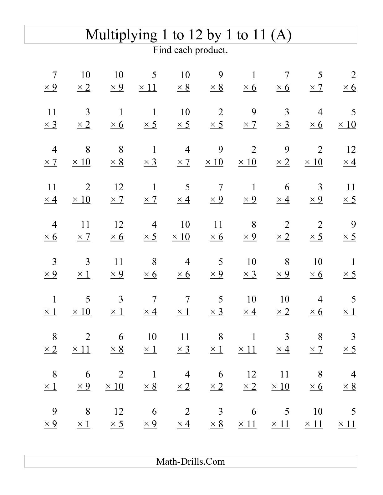 Multiplication Daily Math Skills Multiplication Timed Tests