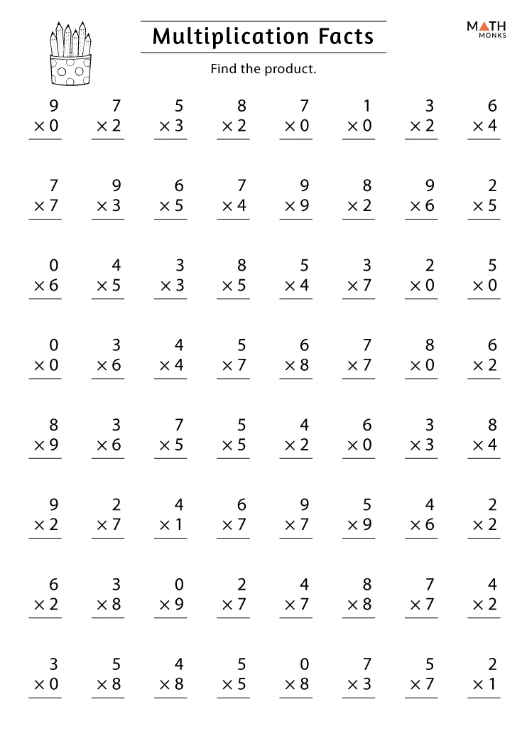 Multiplication Facts Worksheets And Exercise Engworksheets