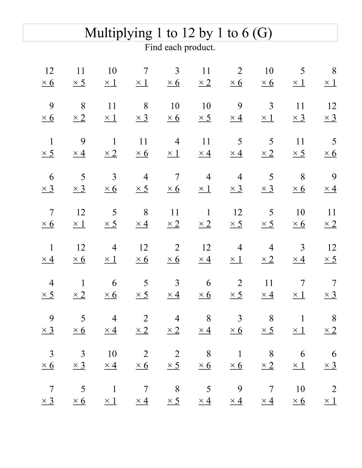 Multiplication Practice Sheets Printable Worksheets Multiplication