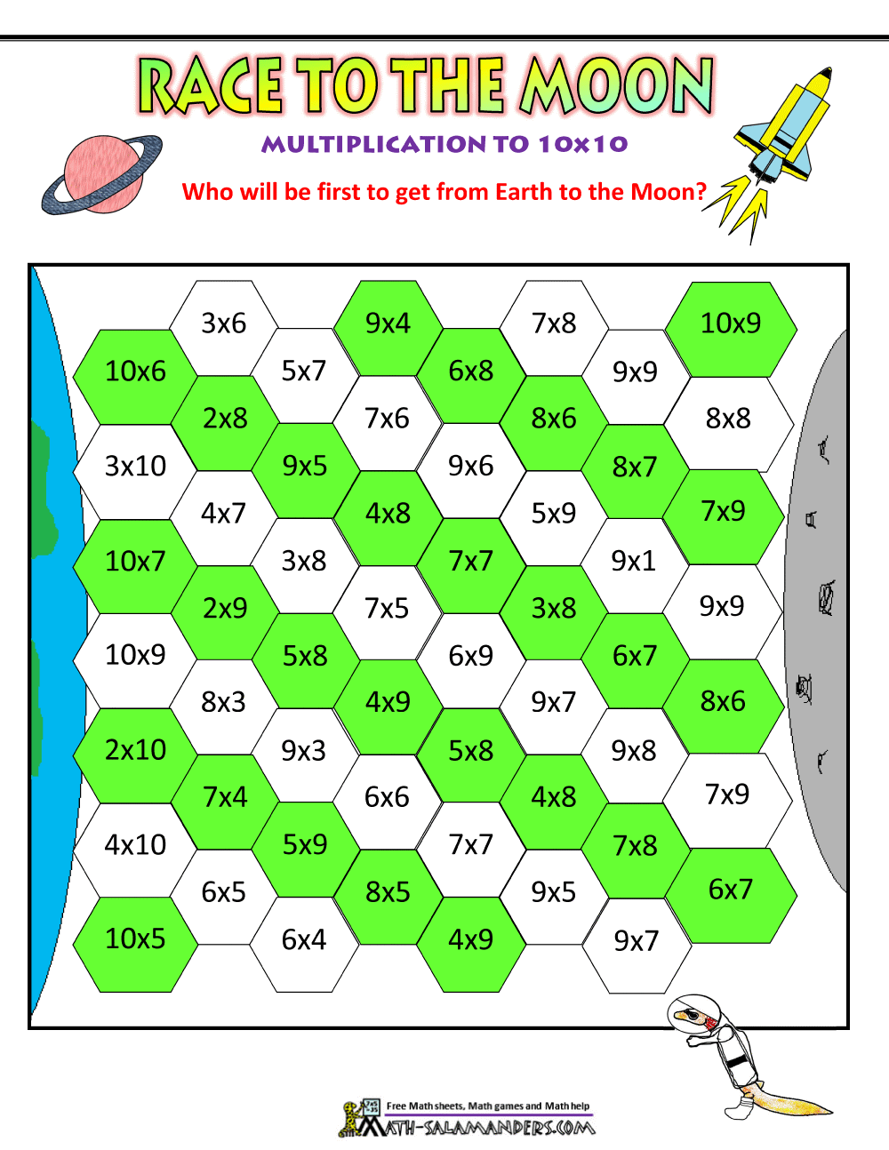 Multiplication Printable Games