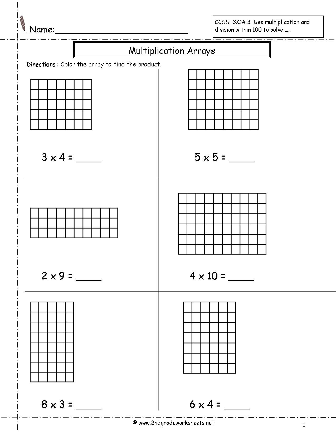 Multiplication Using Arrays Worksheets By Skills And Thrills In Third