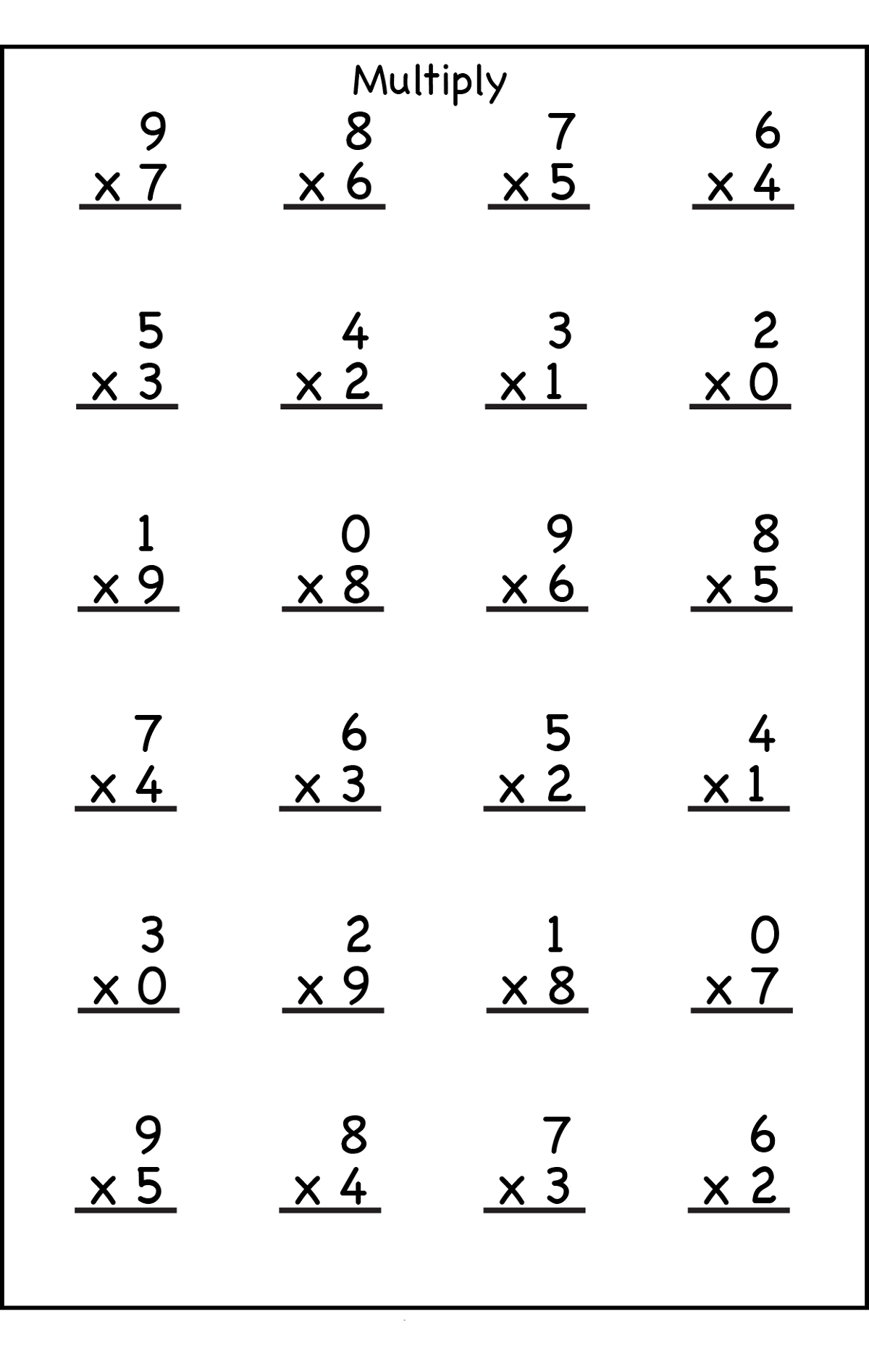 Fun Multiplication Worksheets for 3rd Graders