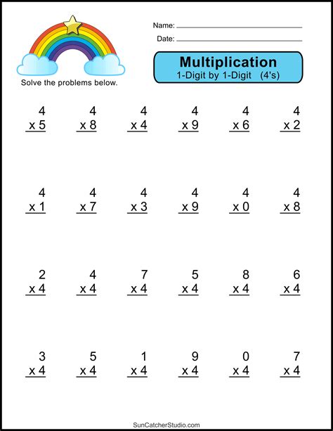 Multiplication Worksheet Grade 4 Free