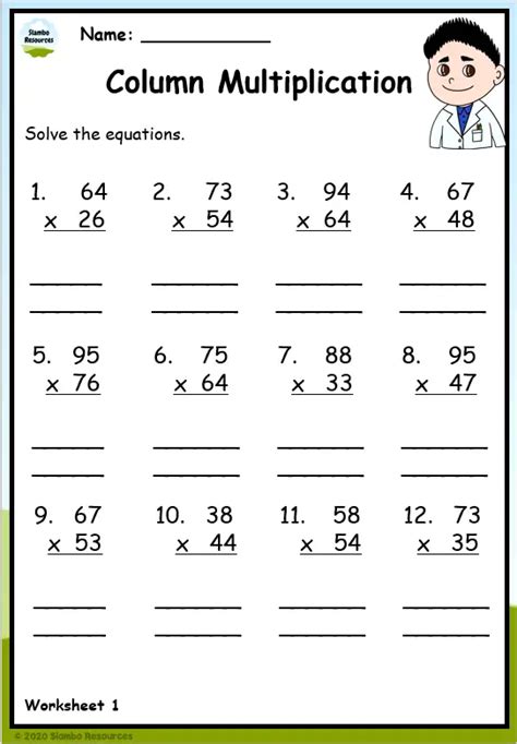 4th Grade Multiplication Worksheet Fun