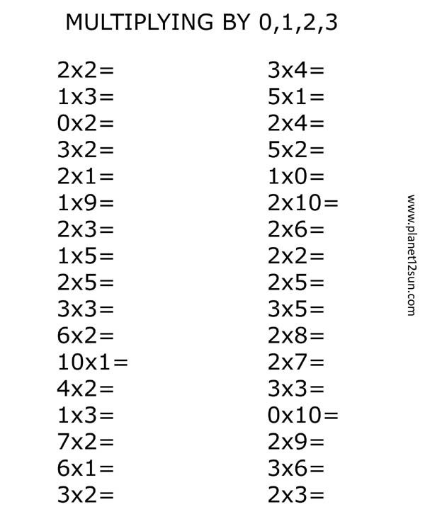 3 Ways to Generate 0-1-2 Multiplication Worksheets