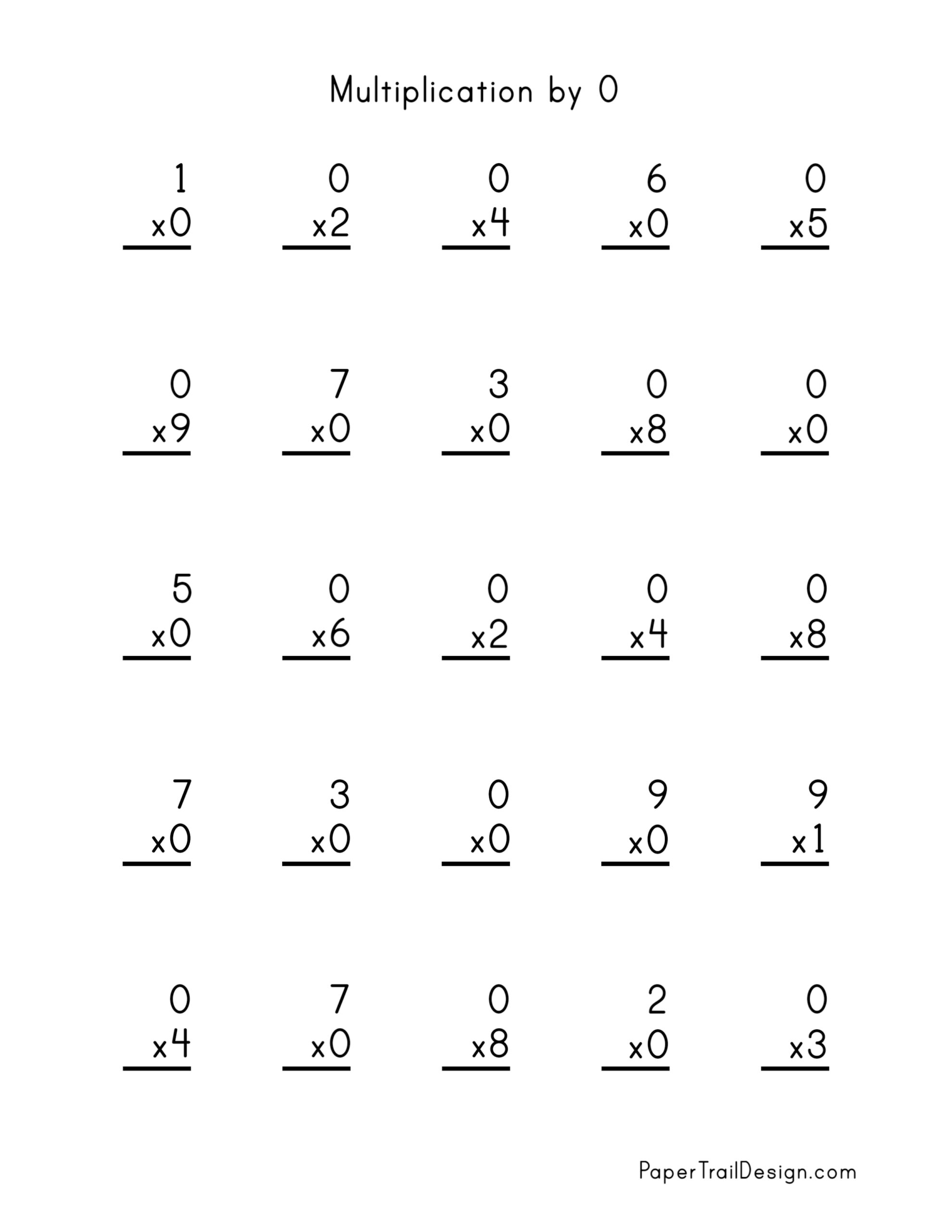 5 Fun Multiplication Worksheets for Practicing 0 and 1s