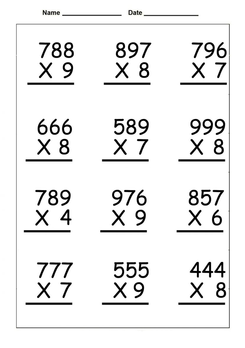 Fun Multiplication Worksheets for 4th Graders