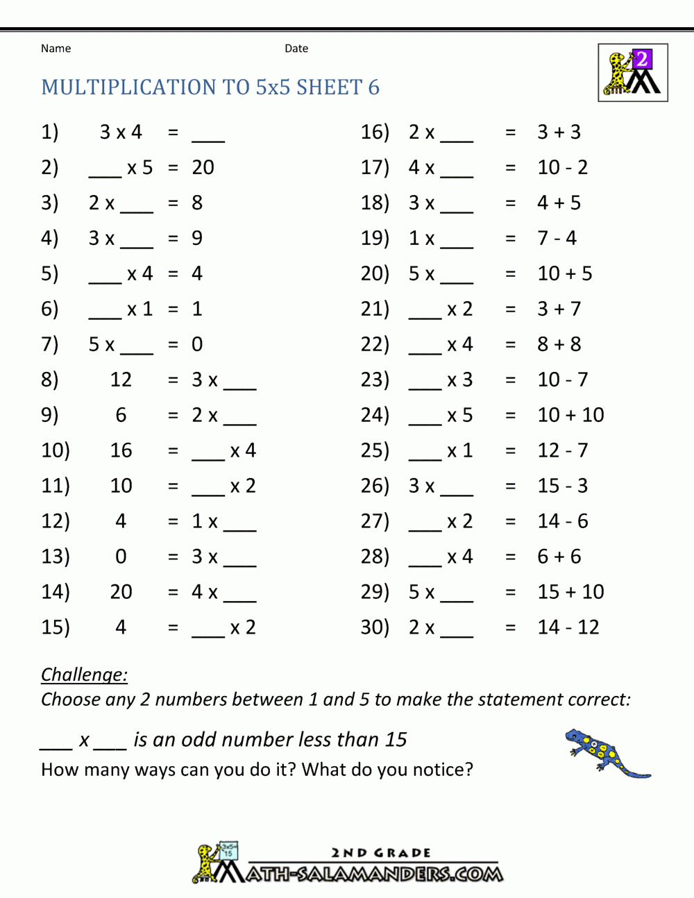 Multiplication Worksheets