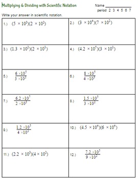 Master Scientific Notation: Multiply and Divide Practice