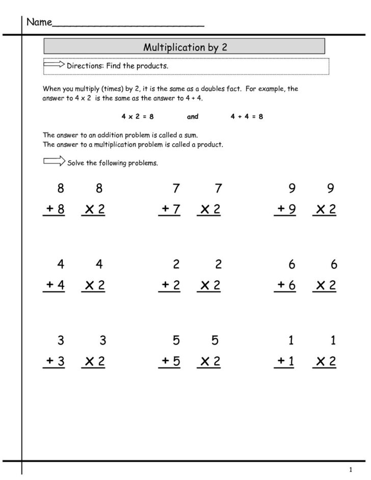 Multiply By 2 Worksheets Activity Shelter