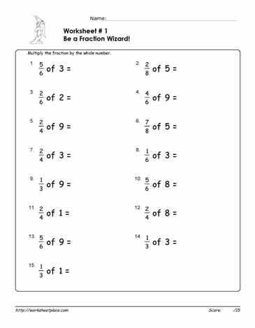 Multiply Fractions By Whole Numbers Worksheet For 3Rd 4Th Grade