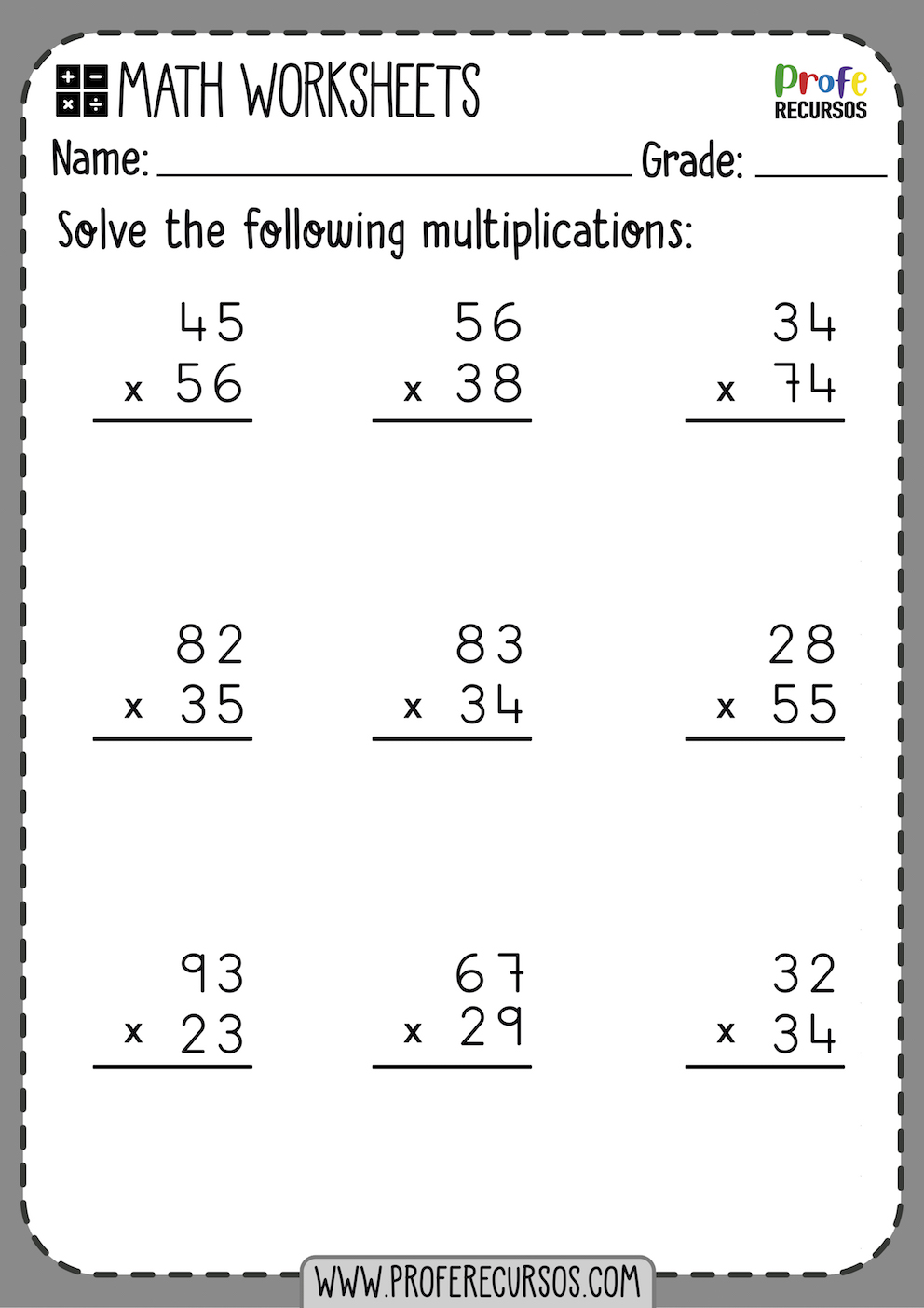 5 Fun Worksheets for Multiplying 2-Digit Numbers