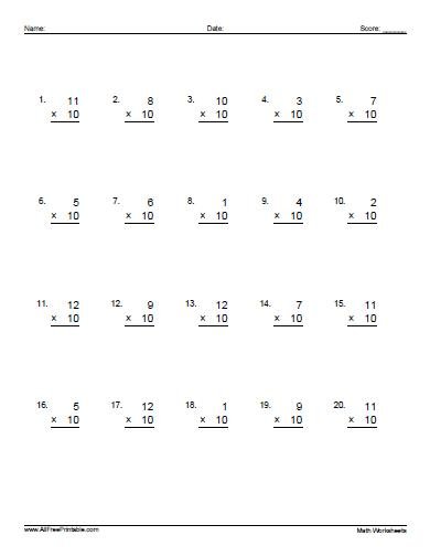 Multiplying by 10 Made Easy with Fun Worksheets