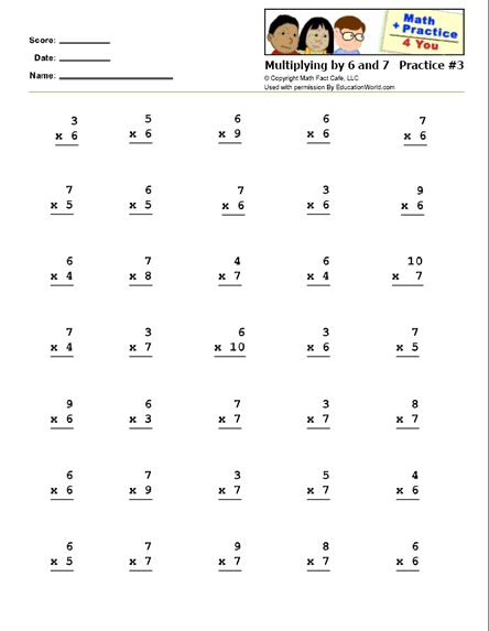 6 Times Tables Worksheet for Easy Multiplication Practice