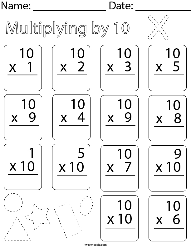 Multiplying By Three Math Worksheet Twisty Noodle