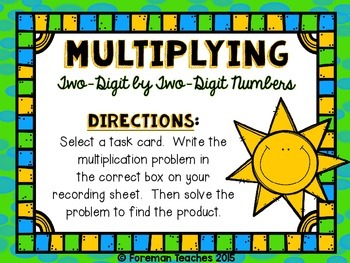 Multiplying By Two Digit Numbers Task Cards By Foreman Teaches Tpt