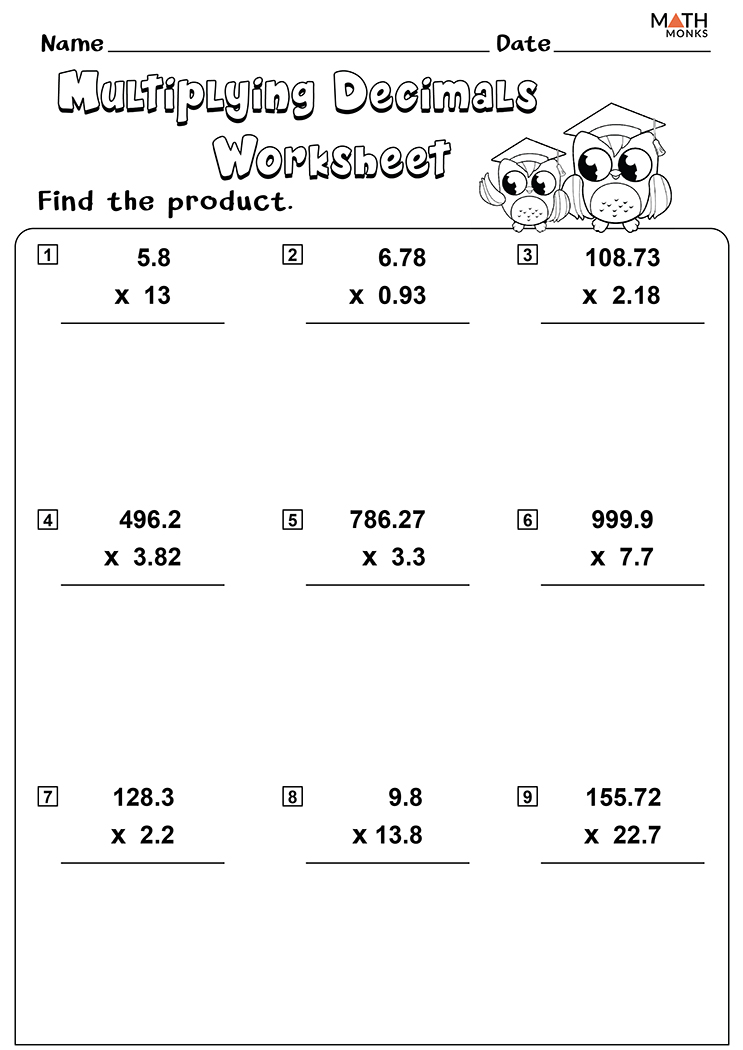 Multiplying Decimals With Grids Worksheets Worksheets Master