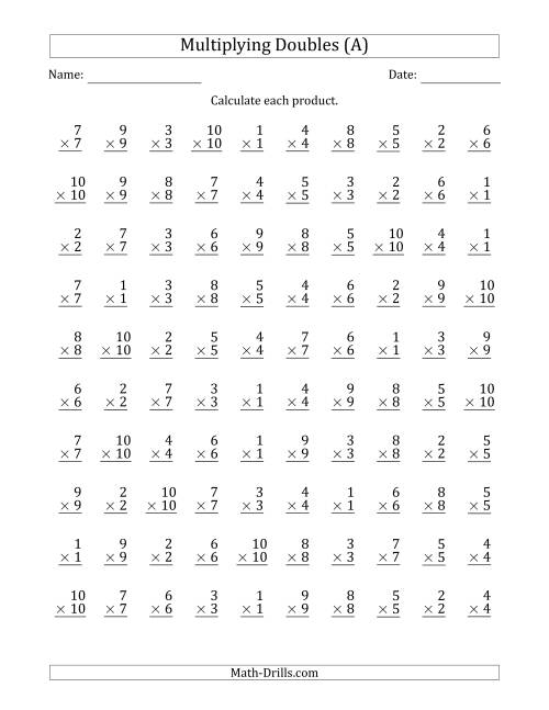 Double Trouble: Fun and Easy Multiplying Doubles Worksheets