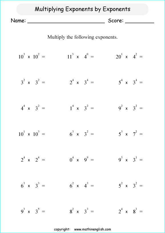 Multiplying Exponents Made Easy: Free Worksheet Inside