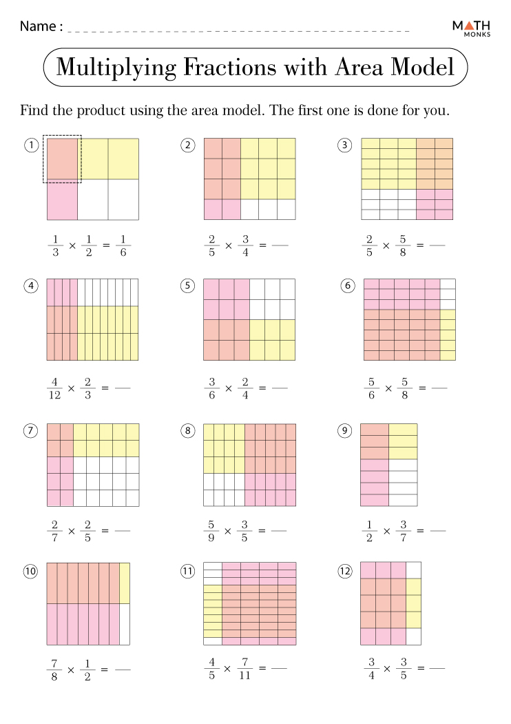 5 Fun Area Model Fraction Worksheets to Boost Multiplication Skills