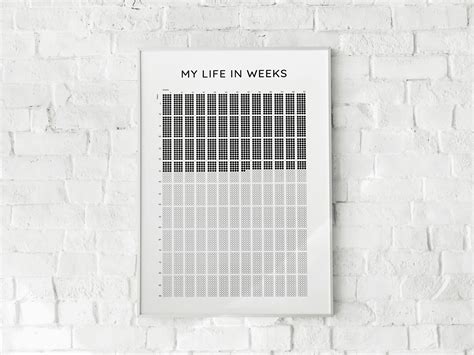 My Life In Weeks Poster Year Life Calendar 90 Years Weeks Of My Life