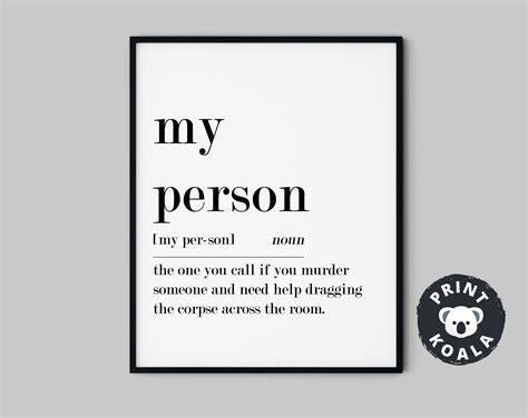 My Person Definition Print You Re My Person Best Friend Etsy