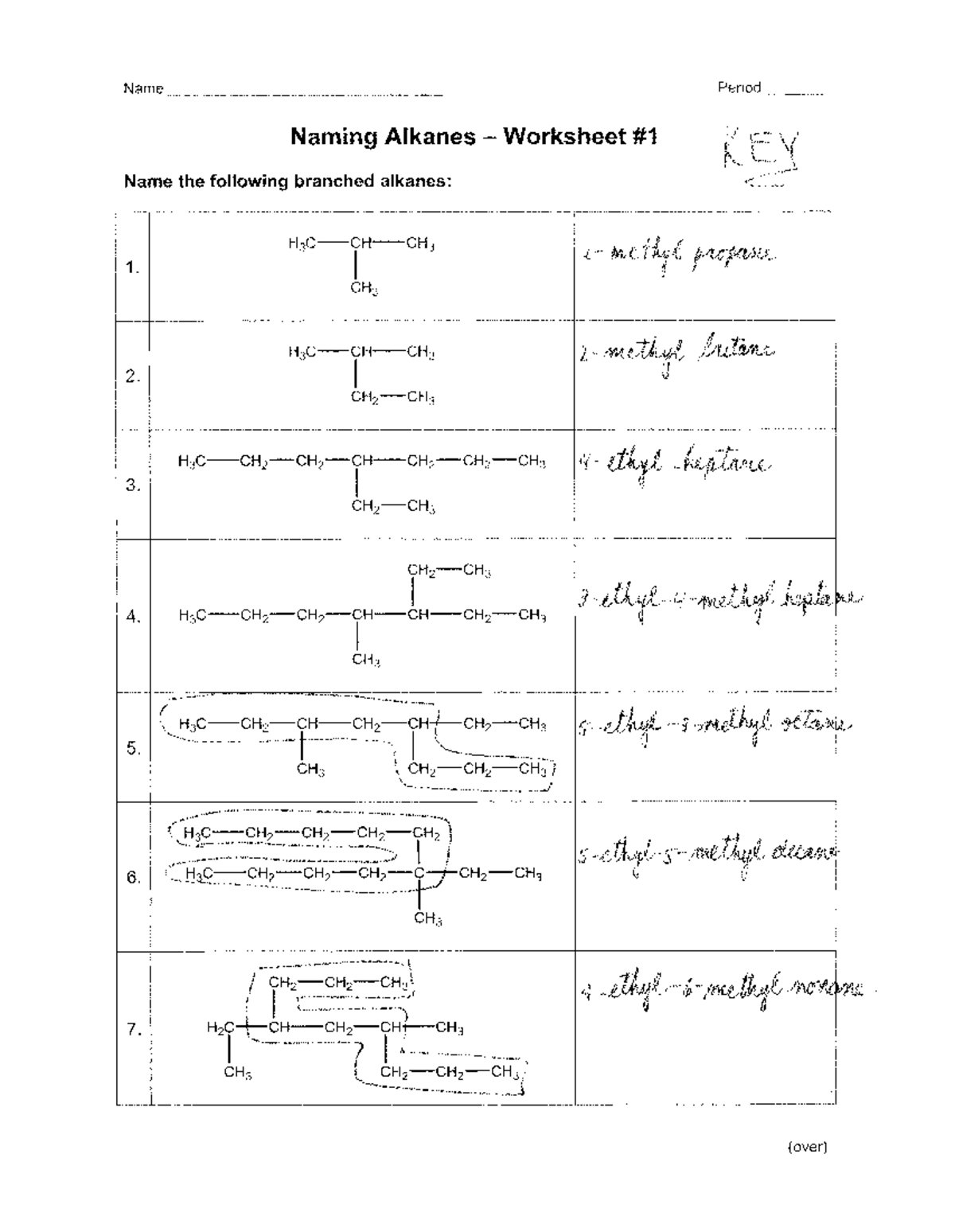 Naming Alkanes Worksheet And Answer Key By Captivating Chemistry