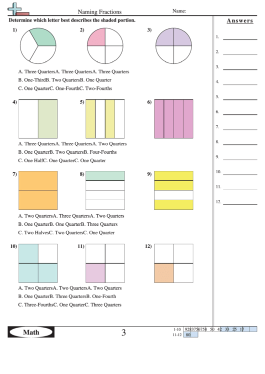 Naming Fractions Worksheet Template Printable Pdf Download