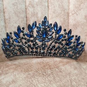 Navy Blue Crown Tiara Navy Bridal Crown Wedding Crown For Bride Navy Tiara Hair Accessories