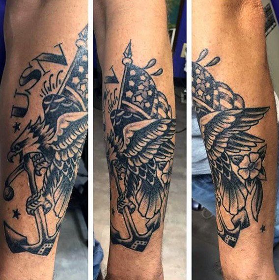 Navy Forearm Tattoo Size