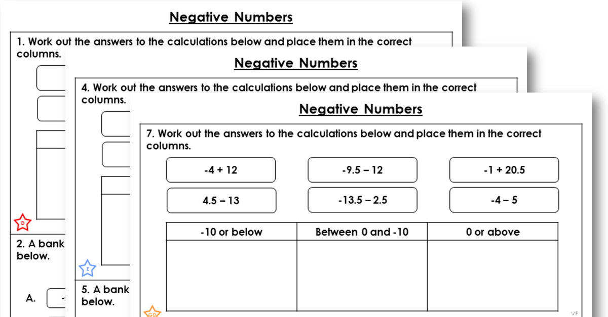 Negative Numbers Homework Extension Year 6 Place Value Classroom