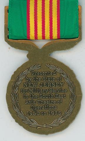 New Jersey Vietnam Service Medal With Document Floyd S Medals