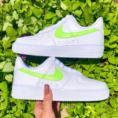 New Nike White And Lime Green Airforce Ones