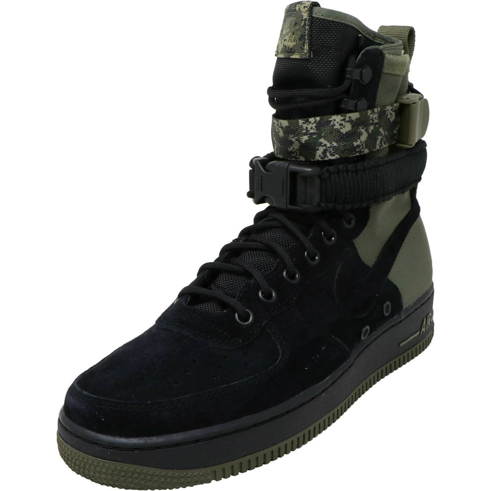 Nike Nike Men S Sf Air Force 1 Black Medium Olive Mid Calf Leather Boot 13M Walmart Com